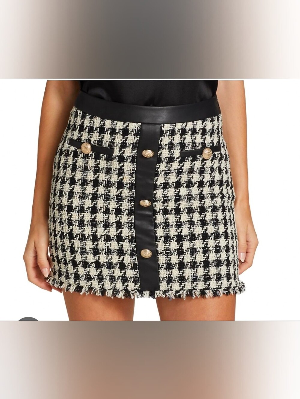NWT! Generation Love Houndstooth Tweed Mini Skirt Size 0
